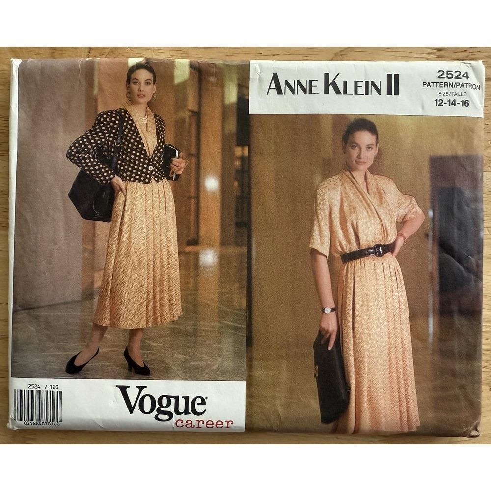 Vogue Career Anne‎ Klein II Pattern 2524 Misses' Jacket Top Skirt Size 12-16 UC